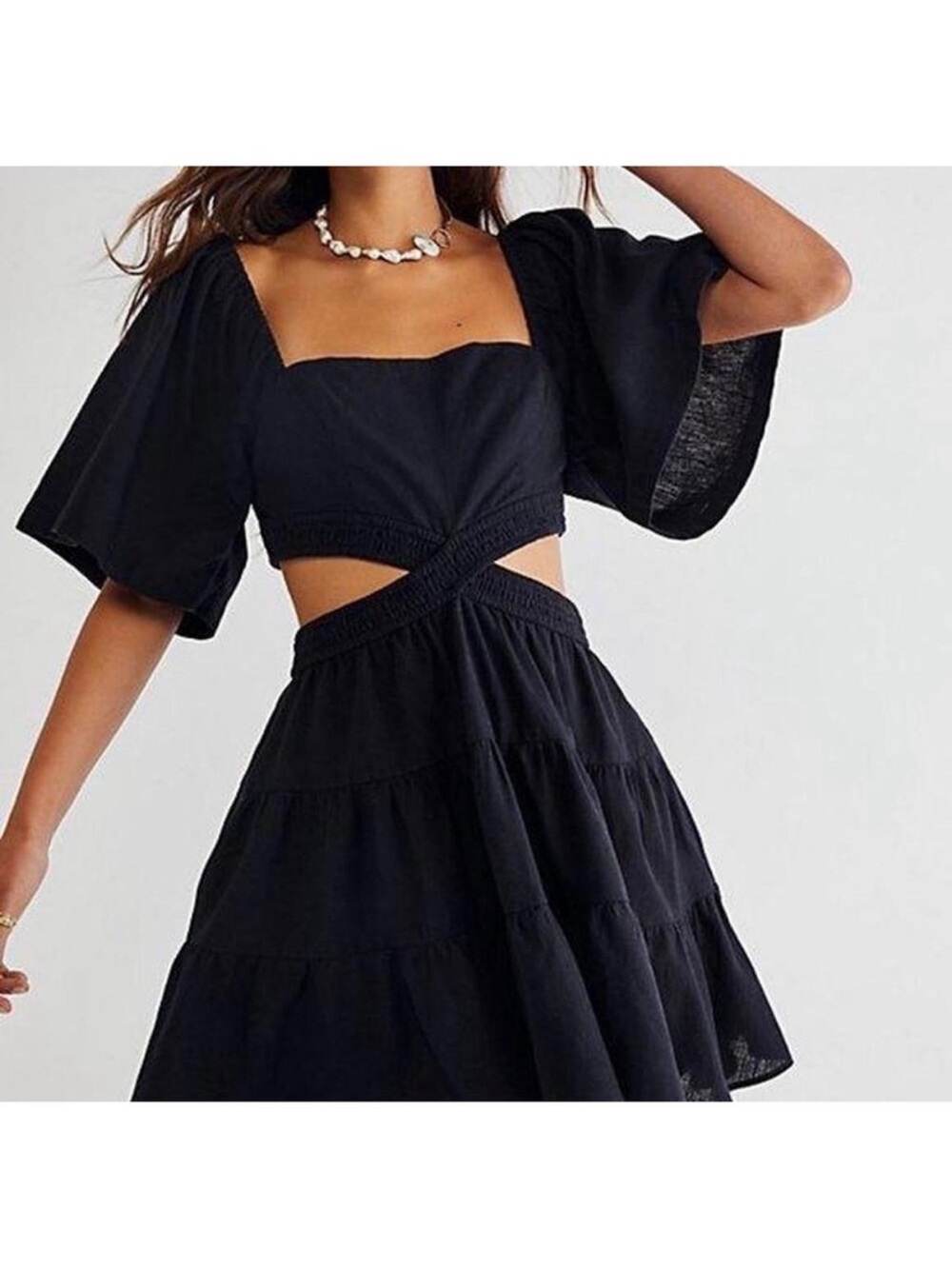 Free People Black Cutout dress
